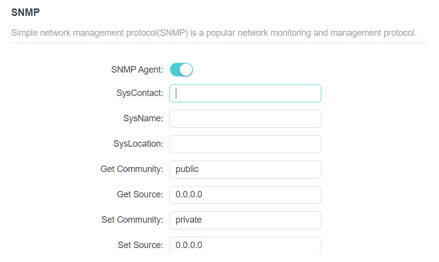 System > SNMP.