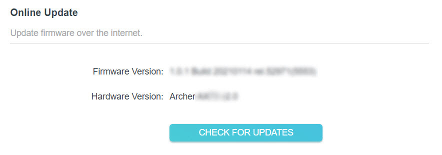 System > Firmware Update.