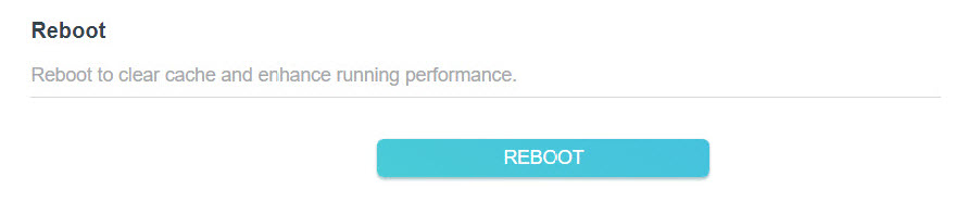 Click REBOOT.