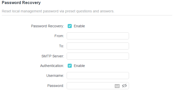 Go to System > Administration and focus on the Password Recovery section.
