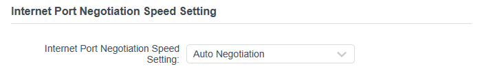 nternet Port Negotiation Speed Setting section