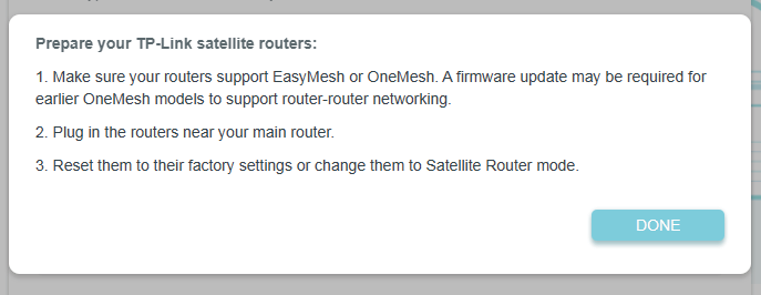 the page instructions to prepare satellite device