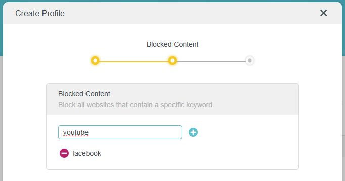 dialog box to enter blocked contents