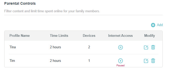 controlled device list with 2 devices added