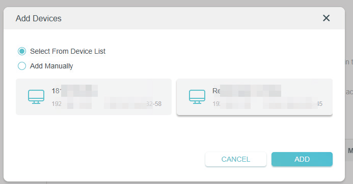 the select from list option is selected