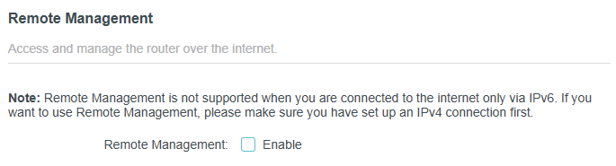 remote management page