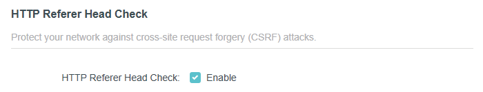 HTTP Referer Head Check section