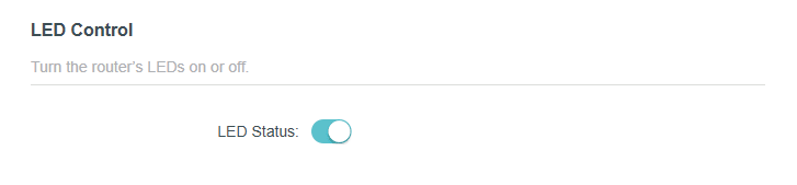 LED control page when the Router is in Range Extender Mode