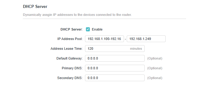 Go to Advanced > Network > DHCP Server.