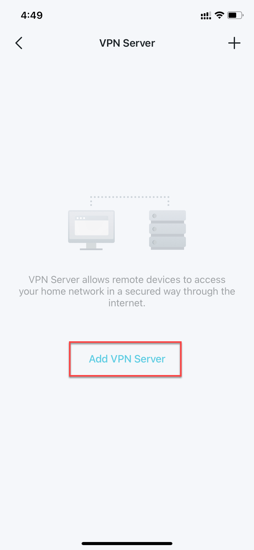 locate Add VPN Server button