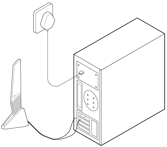 close the computer case panel, plug the power cable into the wall outlet and the computer's power supply unit, and turn on the computer.