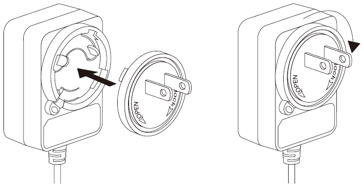 image displaying how to install the power adapter