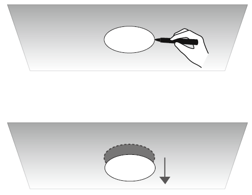 Trace the mounting template
