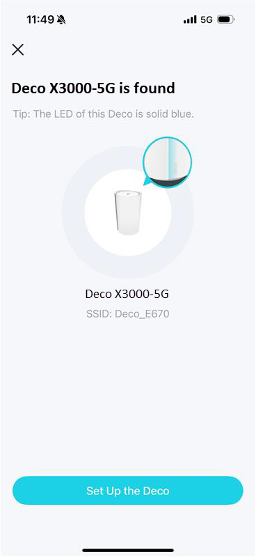 image displaying that your mobile device is connected to the Deco's default Wi-Fi