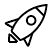 a rocket icon