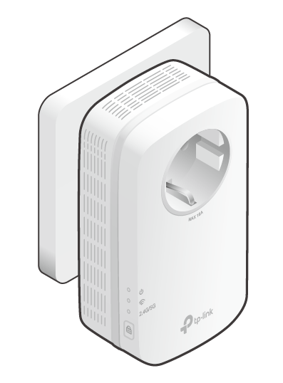 The Range Extender is in upright direction. The power LED is solid on