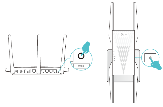 Press the WPS buttons on your router and Range extender
