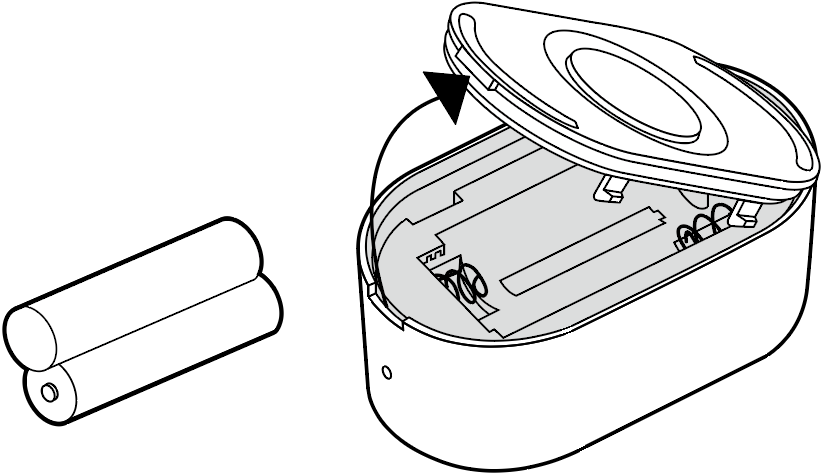 Remove the back cover and insert the batteries