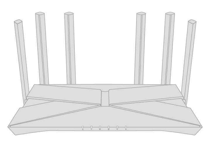 Archer AX56 1.0's front panel