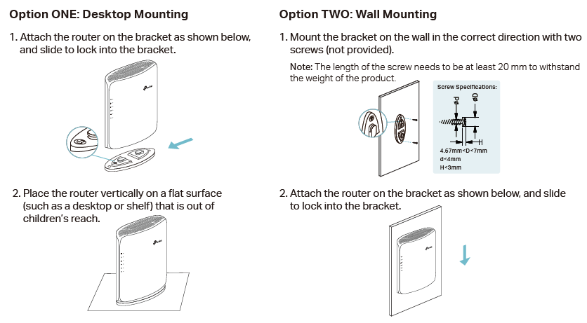 Wall mounting diagram