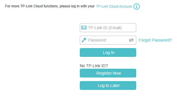 TP-Link account registration page