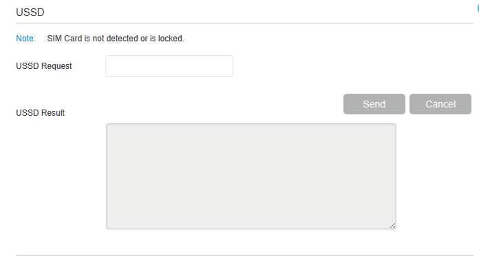 USSD configuration page