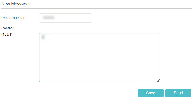 New message editing and sending page
