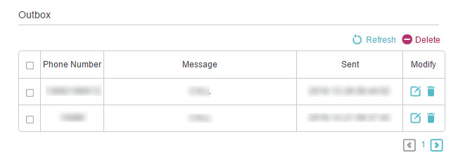View sent message in the outbox page