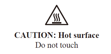 Hot surface caution notice
