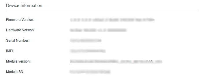 Displays basic device information.