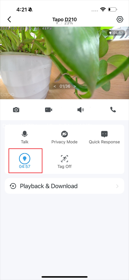 Spotlight icon in app