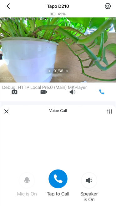 Tap to make a voice call