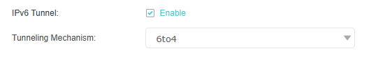 IPv6 Tunnel is set to 6to4.