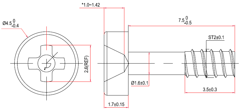 microSD card slot cover screw size