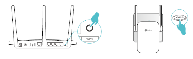 Press the WPS buttons on your router and Range extender