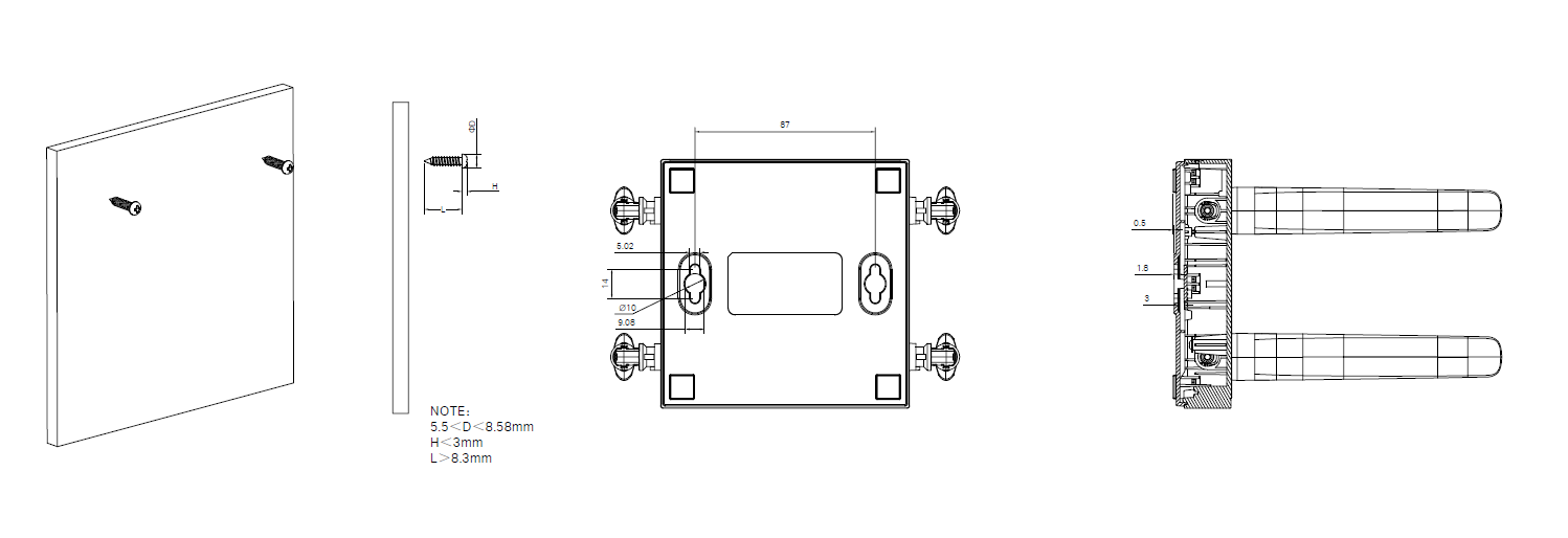 Wall mounting illustration of the router