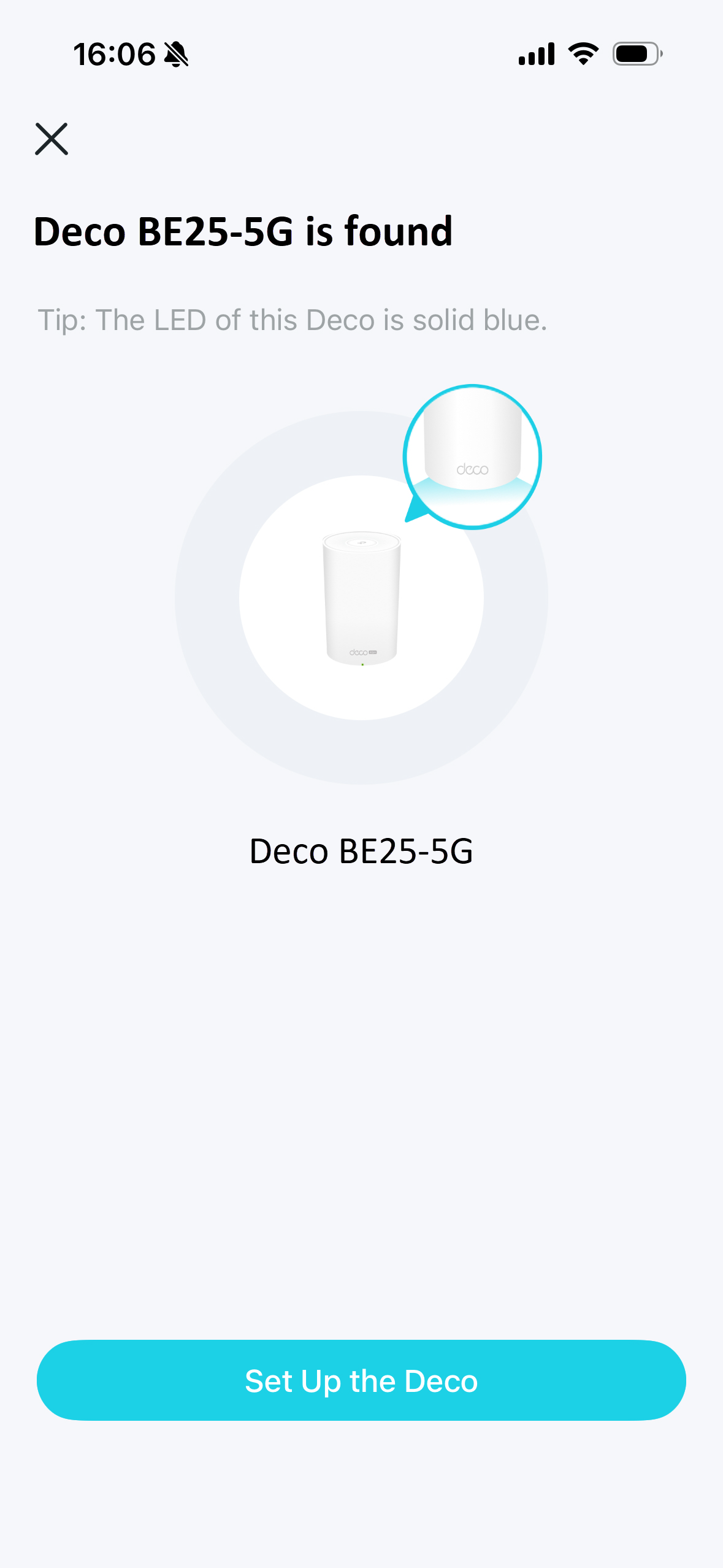 image displaying that your mobile device is connected to the Deco's default Wi-Fi
