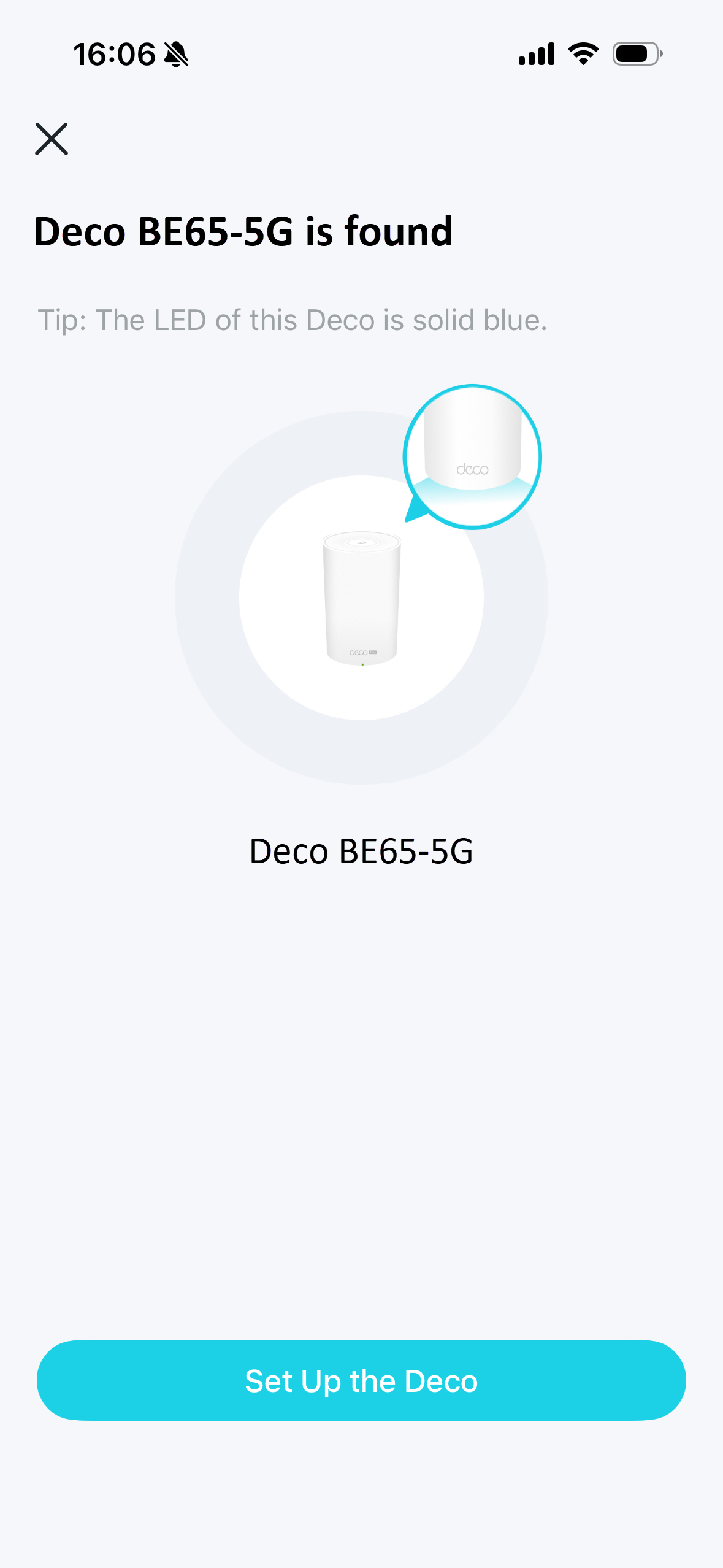 image displaying that your mobile device is connected to the Deco's default Wi-Fi