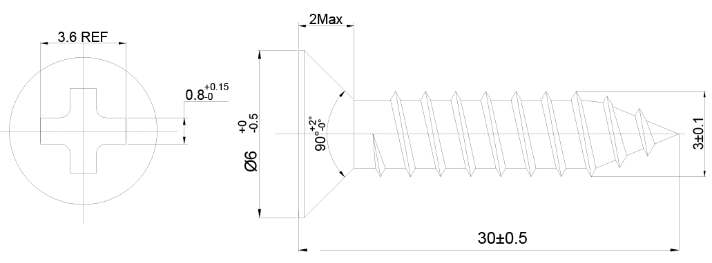 Mounting screw size