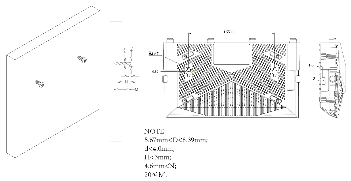 wall-mounting diagram