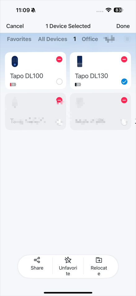 Long press the device card on Home page