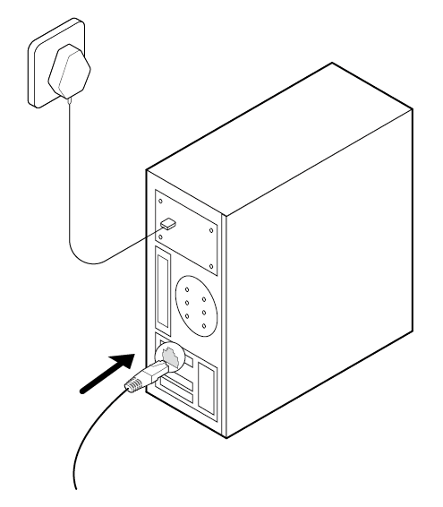Replace your PC's case panel and power on your computer