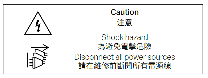 Caution notice for power
