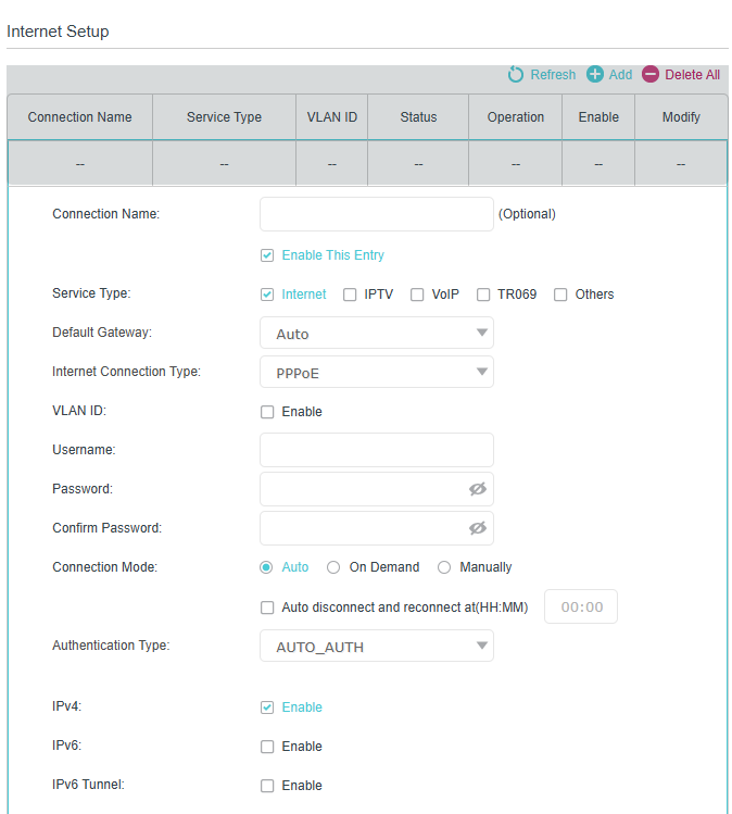 Image of EWAN configuration interface