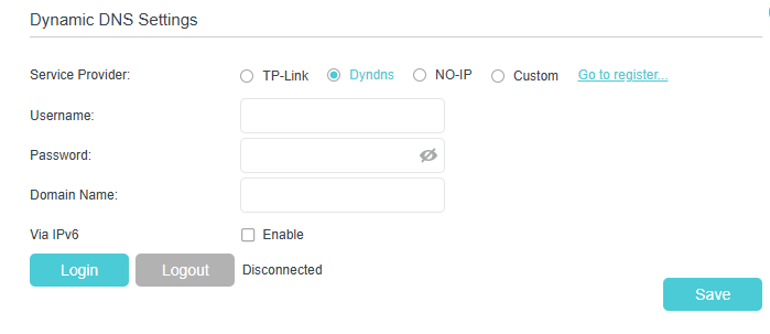 Image for Dyndns setting page
