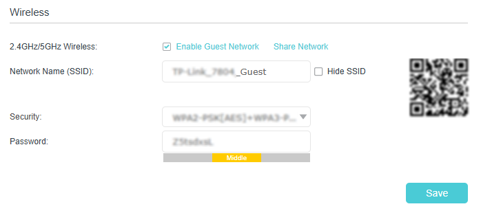 Image of guest wi-fi settings