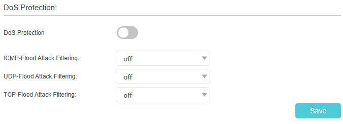 Image of DoS protection settings