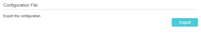 Image of exporting configuration file