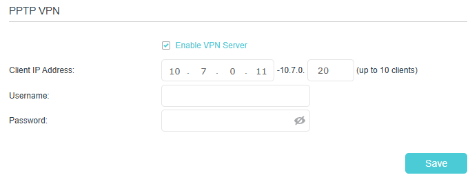 Image of enabling PPTP VPN server