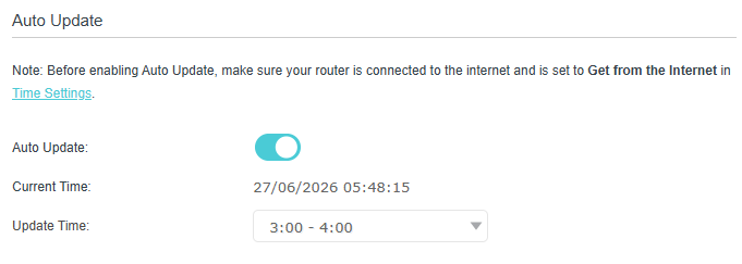 Image of auto update settings